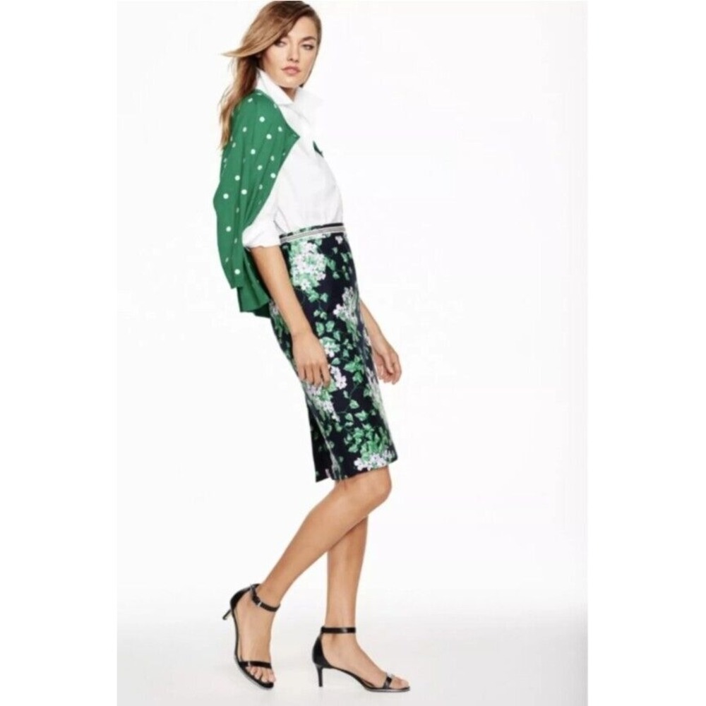 Talbots The Oprah Magazine Collection Hydrangea Pencil Skirt Sz 8 Stretch Cotton